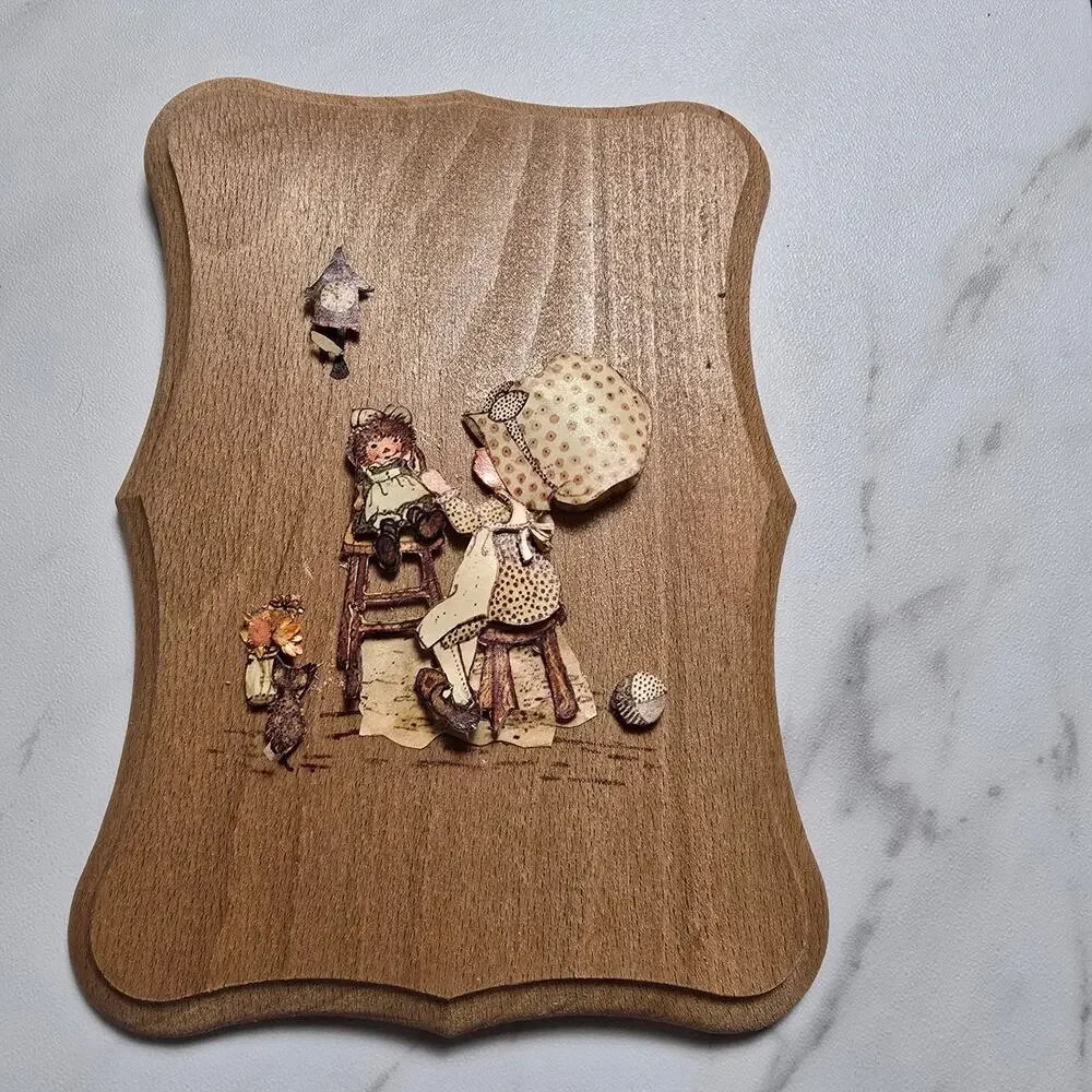 Lot of 2 Vintage Holly Hobbie IVY 3D Art Decoupage Pictures